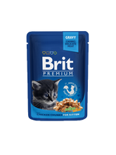Brit Premium Aliment Humide Chat Pouches Chicken Chunks for Kitten 100 G